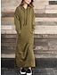 cheap Plain Sweatshirt &amp; Hoodie Dresses-Women&#039;s Casual Dress Hoodie Dress Long Dress Maxi Dress Daily Basic Outdoor Vacation Going out V Neck Pocket Solid Color Regular Fit Black Burgundy Blue S M L XL XXL