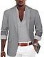 abordables Blazer et Veste-mode homme blazer décontracté veste coupe ajustée régulière couleur unie simple boutonnage un bouton noir bleu marron armygreen gris 2024