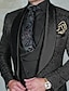 זול חליפות-שחור בורדו כחול חליפות נשף גברים מסיבת חתונה טוקסידו 3 חלקים פלוס גודל לבוש גותי הדפסת צווארון צעיף בהתאמה סטנדרטית עם חזה אחד עם כפתור אחד 2024