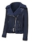 cheap Sherpa Jackets-Women&#039;s Faux Leather Jacket Winter Fleece Moto Biker Coat Fall Windproof Warm Zipper Streetwear with Pocket &amp; Belt Lapel Classic Casual Solid Color Regular Fit Outerwear Long Sleeve
