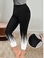cheap Leggings-Women&#039;s Tights Shapewear Print Designer High Rise Ankle-Length Light Gray Spring, Fall, Winter, Summer