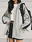 abordables veste à capuche-Femme Veste à capuche Extérieur Brodée Lettre Chaud Vêtement de rue Standard Vêtements d&#039;extérieur manche longue Automne Grise S