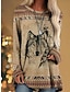 levne Šaty s potiskem-Dámské Bavlna Grafika Tisk Tričkový Mini šaty Geleneksel Denní Dovolená Dlouhý rukáv Jaro Podzim