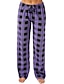 baratos Tops e partes de baixo de dormir para mulher-Mulheres calça de pijama Grade / xadrez Moda Simples Conforto Casa Diário Flanela Conforto Calça Ajustável Outono Inverno Branco Rosa