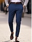 preiswerte Anzughose-Herren Anzughosen Hose Hosen Anzughose Tasche Glatt Komfort Atmungsaktiv Outdoor Täglich Ausgehen Modisch Brautkleider schlicht Schwarz Blau
