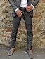 olcso Öltönyök-szürke férfi strand esküvői öltönyök egyszínű 2 részes testre szabott egymellű kétgombos 2024