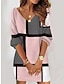 abordables robes à capuche et sweat-shirts imprimés-Femme Robe sweat Plaid Bloc de couleur Imprimer Col V Mini robe du quotidien Rendez-vous Manches 3/4 Automne