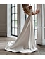 levne Svatební šaty-svatební sprcha jednoduché svatební šaty třpytivé&amp;amp; třpytivé svatební šaty plesové šaty bez rukávů čajová délka krajkové svatební šaty s nášivkami jednobarevné 2024
