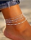 cheap Anklets-Ankle Bracelet Personalized Stylish Simple Women&#039;s Body Jewelry For Party Evening Holiday Classic Alloy Weave Silver 5 PCS