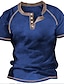preiswerte Lässige T-Shirts für Herren-Herren T Shirt Henley Shirt Cooles Hemd Glatt Henley Strasse Urlaub Kurze Ärmel Bekleidung Designer Basic Moderne zeitgenössische
