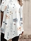 olcso Női pólók-Női Póló Virágos Nyomtatott Aszimmetrikus Szabadság Hétvége Napi Alap Hosszú ujj Körgallér Magasnyakú Fehér Ősz &amp; tél