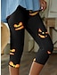 abordables Leggings-Mujer Fajas Pantalones Capri Estampado Tiro Alto Capris Chocolate negro Primavera, Otoño, Invierno, Verano