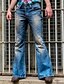 baratos Jeans Masculino-Homens Jeans Calça larga Calças Calças jeans Bolsos Tecido Conforto Respirável Ao ar livre Diário Para Noite Misto de Algodão Moda Casual Azul