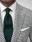 cheap Blazer&amp;Jacket-Men&#039;s Tweed Checkered Blazer Jacket Houndstooth Outdoor Casual Regular Slim Fit Single Breasted Two-buttons Black Brown Yellow Light Green Red 2024