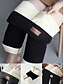 billige Fleece-fôrede leggings-Dame Store størrelser Fleecebukser Bukser Fritid Full lengde Naturlig Helfarge Mikroelastisk Hjem Daglig Svart Mørkegrå Vår Høst Vinter Normal
