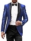 cheap Blazer&amp;Jacket-Men&#039;s Sequin Blazer 70s Disco Retro Party Sparkle Casual Jacket Tailored Fit Single Breasted One-button Red Black Silver Burgundy Gold 2024