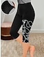 cheap Leggings-Women&#039;s Shapewear Capri Pants Print Designer High Rise Capris Light Yellow Spring, Fall, Winter, Summer