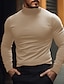 Χαμηλού Κόστους Ανδρικά μπλουζάκια casual-Ανδρικά Μπλουζάκι Μπλουζάκι μπλουζάκι Μακρυμάνικο πουκάμισο Σκέτο Όρθιος γιακάς Δρόμος Διακοπές Μακρυμάνικο Ρούχα Μοντέρνα Υψηλής Ποιότητας Βασικό