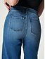 Недорогие джинсы женские-Жен. Джинсы Хлопок Сплошной цвет Темно-синий Черный Мода Завышенная Полная длина Для улицы Повседневные Лето Осень