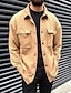 preiswerte Flanellhemden-Herren Waffelhemd Waffel-Henley-Hemd Hemdjacke Overshirt Einfach Outdoor Alltagskleidung Schwarz Weiß Braun Langarm Revers Herbst Winter Bekleidung Tasche