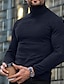 cheap Men&#039;s Pullover Sweater-Men&#039;s Pullover Sweater Jumper Turtleneck Sweater Ribbed Knit Regular Knit Plain Turtleneck Modern Contemporary Slim Fit Work Daily Wear Clothing Apparel Fall &amp; Winter Wine Black M L XL