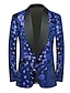 billige Blazer og Jakke-herre pailletter fest blazer sparkle 70&#039;er disco jakke regular fit rød kongeblå blå lilla guld grøn 2024