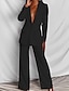 cheap Women&#039;s Blazer&amp;Suits-Women&#039;s Blazer Suits 2 Pcs Single Breasted Lapel Blazer &amp; Pants Fall Fashion Party Outfit Business Formal Jacket Set Black Blue Pink