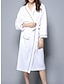 cheap Women&#039;s Robes-Women&#039;s Cotton Robe Pure Color Simple Casual Comfort Home Bed Wedding Party Breathable V Wire Long Sleeve Pocket Fall Winter White Pink