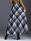 cheap Maxi Skirts-Women&#039;s Skirt A Line Swing Plaid Skirt Maxi High Waist Skirts Pocket Print Plaid Street Vacation Winter Polyester Elegant Fashion Red Blue Green Khaki