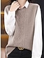 ieftine Veste din Tricot-Pentru femei Vestă pulover Stil Nautic Cablu Tricotat Polyester Supradimensionat Toamnă Iarnă Scurt Zilnic Ieșire Sfârșit de săptămână Stilat Casual Moale Fără manșon Culoare solidă Culoarea cafelei