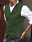 cheap Vests-Men&#039;s Fashion Vest Herringbone Tailored Fit Notch Single Breasted Five-buttons Silver Black Red 2023