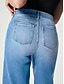 Недорогие джинсы женские-Жен. Джинсы Хлопок Сплошной цвет Темно-синий Черный Мода Завышенная Полная длина Для улицы Повседневные Лето Осень