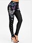 abordables Leggings-Mujer Pantalones Polainas Poliéster Bolsillo Estampado Corte alto Alta cintura Longitud total Negro Otoño