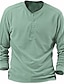 cheap Men&#039;s Casual T-shirts-Men&#039;s Waffle Henley Shirt Henley Shirt Tee Top Long Sleeve Shirt Plain Henley Street Vacation Long Sleeve Clothing Apparel Fashion Designer Basic