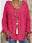 Χαμηλού Κόστους Πουλόβερ-Γυναικεία Πουλόβερ πουλόβερ Με Κουκούλα Καλώδιο Πλέκω Polyester Υπερμεγέθη Φθινόπωρο Χειμώνας Κανονικό Καθημερινά Εξόδου Σαββατοκύριακο Στυλάτο Καθημερινό Μαλακή Μακρυμάνικο Συμπαγές Χρώμα