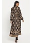 cheap Designer Dresses-Women&#039;s Geometric Color Block Maxi Swing Dress