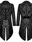 preiswerte Blazer &amp; Jacke-Herren Casual Blazer Schwarz Gold Vampir Gothic Plus Size Jacke Showman Smoking Frack Kleid Gehrock Steampunk viktorianisch 2024