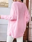 cheap Basic Women&#039;s Tops-Women&#039;s Oversized Sweatshirt Pullover Solid Color Street Casual White Pink Red Basic Neon &amp; Bright V Neck Long Sleeve Top Micro-elastic Fall &amp; Winter