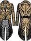 cheap Blazer&amp;Jacket-Men&#039;s Casual Blazer Black Gold Vampire Gothic Plus Size Jacket Showman Tuxedo Tailcoat Dress Frock Coat Steampunk Victorian 2024