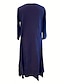 Χαμηλού Κόστους Print Φορέματα-Γυναικεία Καθημερινό φόρεμα Φόρεμα από βαμβακερό λινό Φόρεμα ριχτό από τη μέση και κάτω Μακρύ φόρεμα Στάμπα Βοημία Καθημερινό Καθημερινά Στρογγυλή Ψηλή Λαιμόκοψη Μακρυμάνικο Καλοκαίρι Άνοιξη Φθινόπωρο