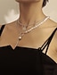 Недорогие Ожерелья и подвески-1шт Ожерелья с подвесками For Жен. Жемчуг Свадьба Рождество Вечерние Искусственный жемчуг Сплав Двухслойные зонты