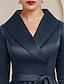 cheap Mother of the Bride Pantsuits-Jumpsuit / Pantsuit Mother of the Bride Dress With Overskirt Formal Fall Wedding Guest Party Simple Elegant Shirt Collar Ankle Length Satin 3/4 Length Sleeve with Bow(s) 2024