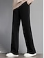baratos perna larga e cintura alta-Calças de lã feminina calças de moletom calças comprimento total moda streetwear rua diário preto cinza m l inverno