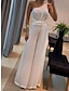 cheap Party Jumpsuits-Women&#039;s Jumpsuit High Waist Solid Color One Shoulder Business Party Cocktail Party Regular Fit Sleeveless White S M L Fall