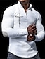 cheap Men&#039;s 3D Zipper Polo-Faith Men&#039;s Vintage 3D Print Waffle Polo Shirt Zip Polo Outdoor Casual Daily Streetwear Waffle Fabric Long Sleeve Zip Polo Shirts Black White Fall &amp; Winter S M L Micro-elastic Lapel Polo