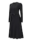 Χαμηλού Κόστους Μάλλινα φορέματα-Γυναικεία Μαύρο φόρεμα Φόρεμα πουλόβερ Φόρεμα Jumper Μίντι φόρεμα Πλεκτά Μοντέρνα Κομψό στυλ street ΕΞΩΤΕΡΙΚΟΥ ΧΩΡΟΥ Δρόμος Καθημερινά Εξόδου Στρογγυλή Ψηλή Λαιμόκοψη Μακρυμάνικο