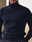 Недорогие мужской пуловер-свитер-Муж. Вязаная ткань Свитер с высоким воротом Пуловер Рельефный узор Вязать Трикотаж Полотняное плетение Хомут Сохраняет тепло На каждый день на открытом воздухе На каждый день Одежда Наступила зима