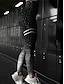 baratos Leggings de mulher-Mulheres Leggings Poliéster Imprimir Cinza escuro Prata quente preta Moda Cintura Alta Comprimento total Ioga Desportos e Ar livre Outono