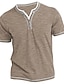 cheap Men&#039;s Casual T-shirts-Men&#039;s T shirt Tee Henley Shirt Tee Top Plain Henley Street Vacation Short Sleeves Clothing Apparel Fashion Designer Basic