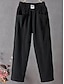 cheap Basic Women&#039;s Bottoms-Women&#039;s Chinos Pants Trousers Ankle-Length Linen Cotton Blend Pocket High Cut High Waist Fashion Soft Daily Wear Vacation Black White S M Fall &amp; Winter
